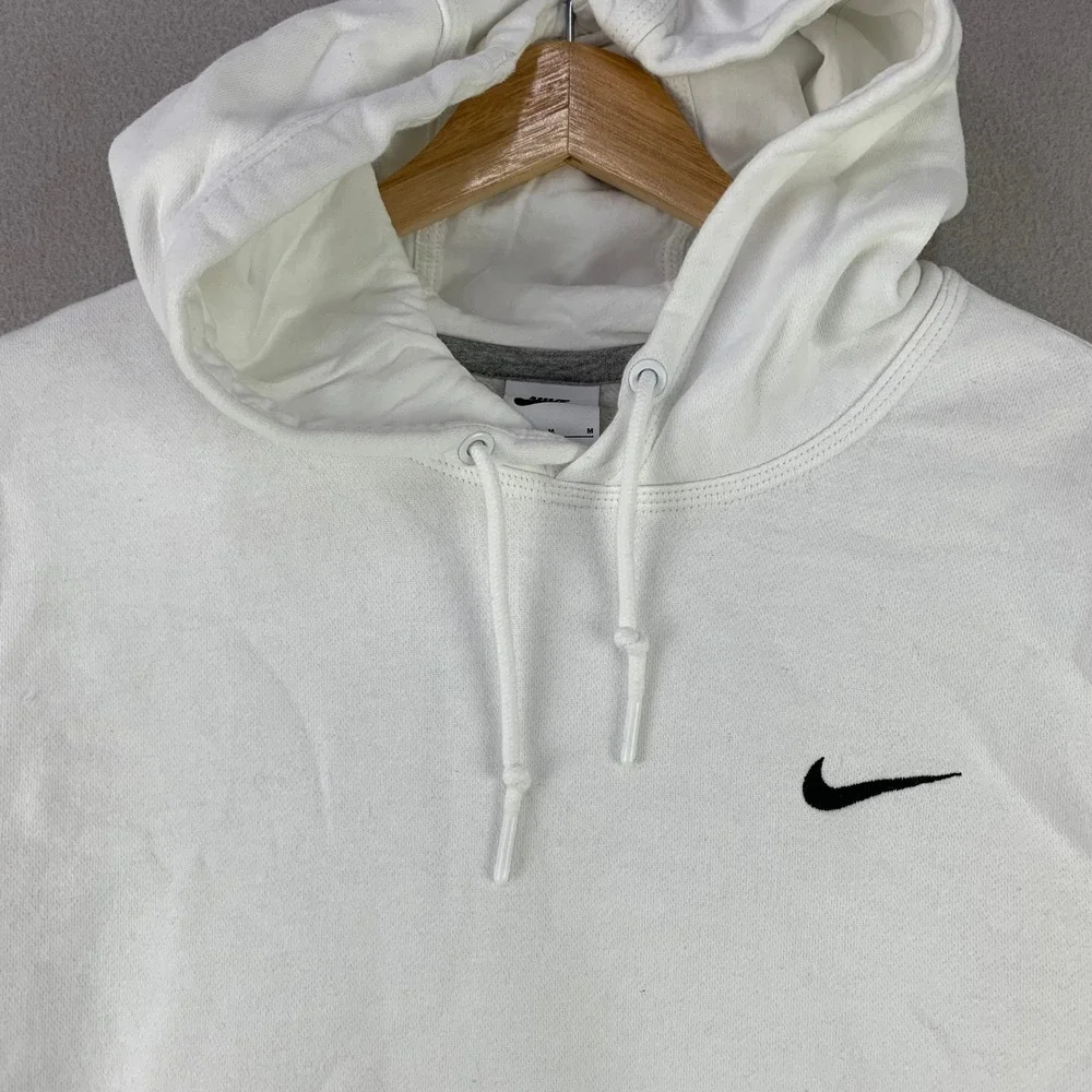 Nike Sportswear Club Fleece Hoodie Mens Medium White Terry Pullover Swoosh